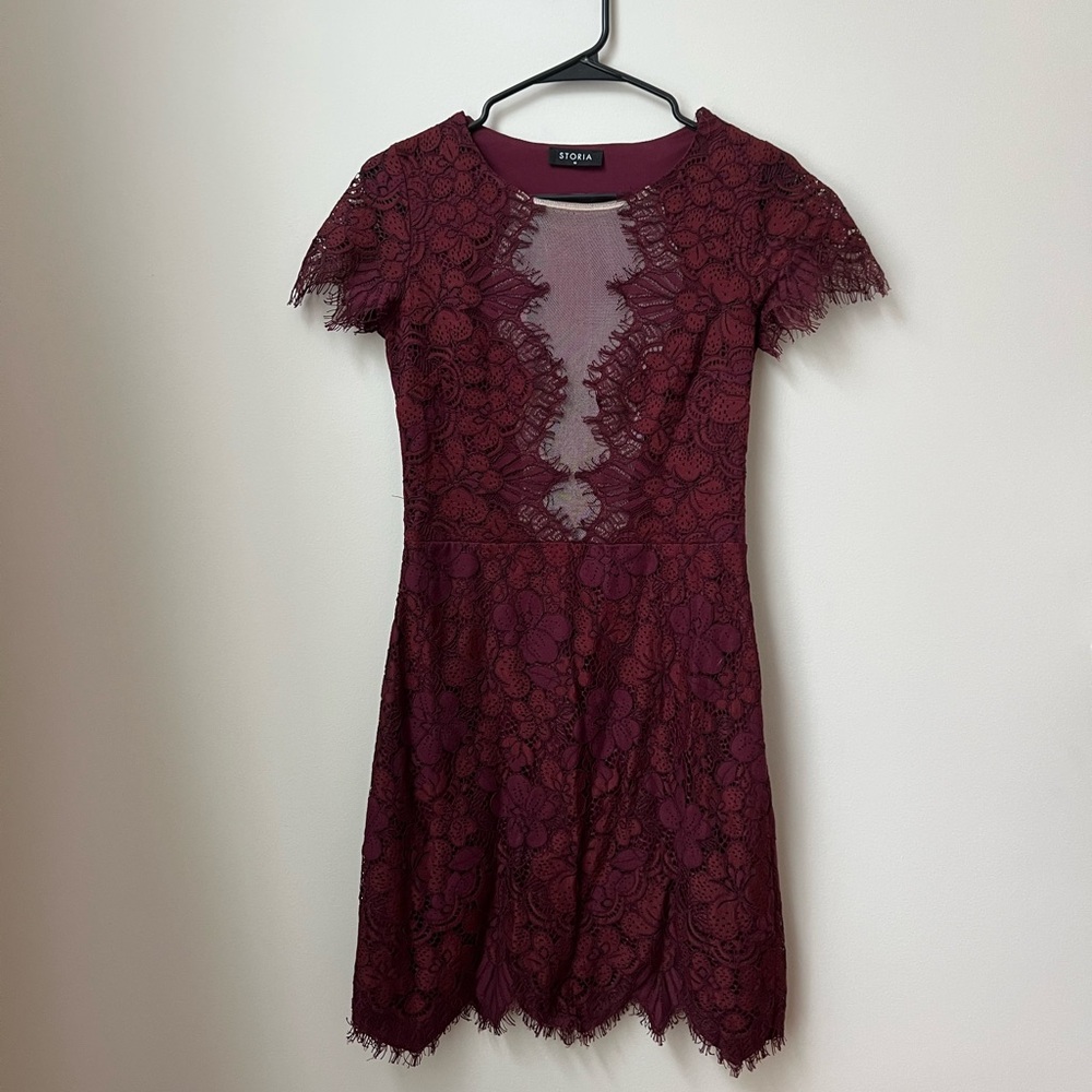 Burgundy Lace Dress
